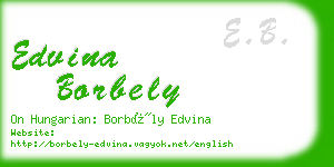 edvina borbely business card